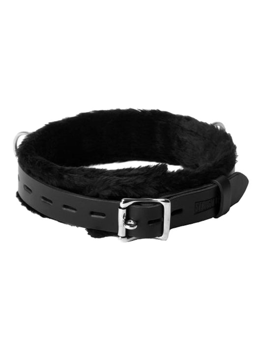 Strict Leather Narrow Fur Lined Locking Collar - UABDSM