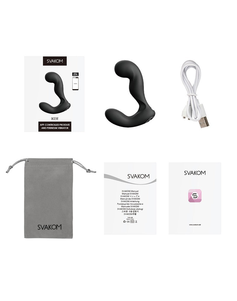 SVAKOM - Iker - App Controlled Perineum And Prostate Stimulator - Black - UABDSM