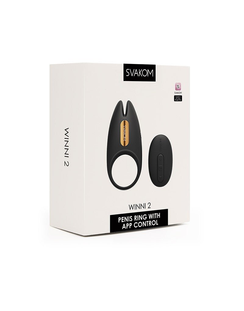 SVAKOM - Winni 2 - Cockring Vibrator With Remote Control - Black - UABDSM