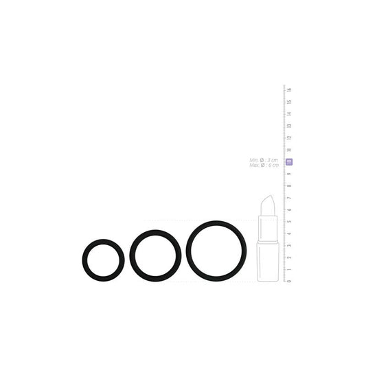 Three Penis Rings Set - Black - UABDSM