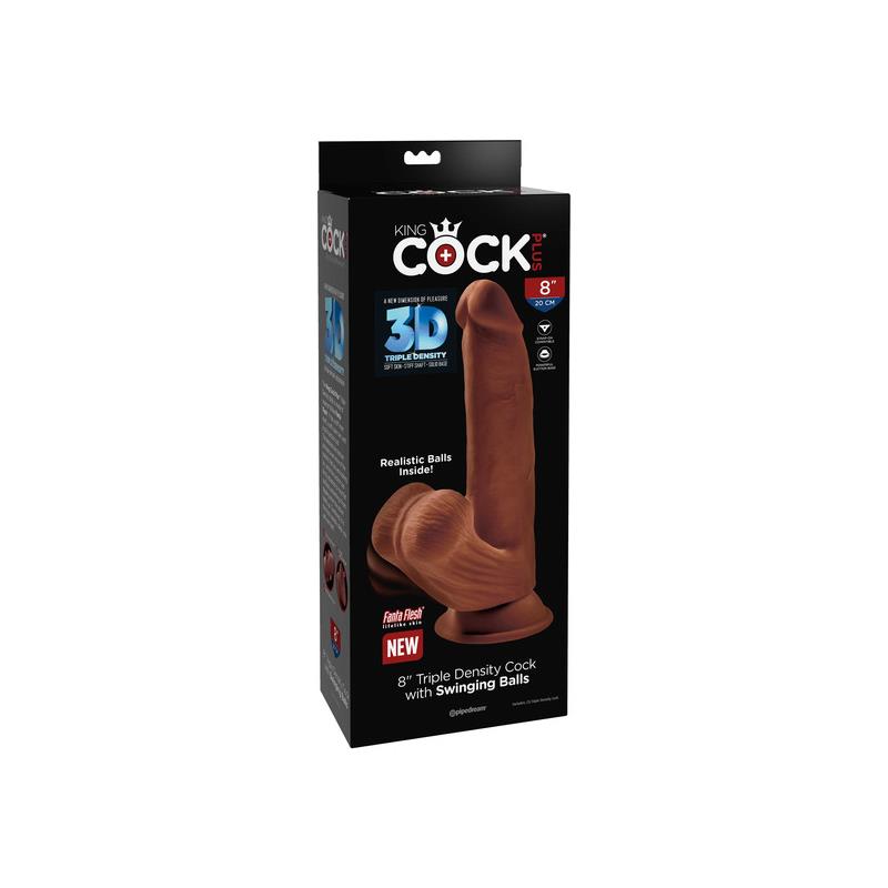 Triple Density Dildo Swinging Balls 82 Caramel - UABDSM