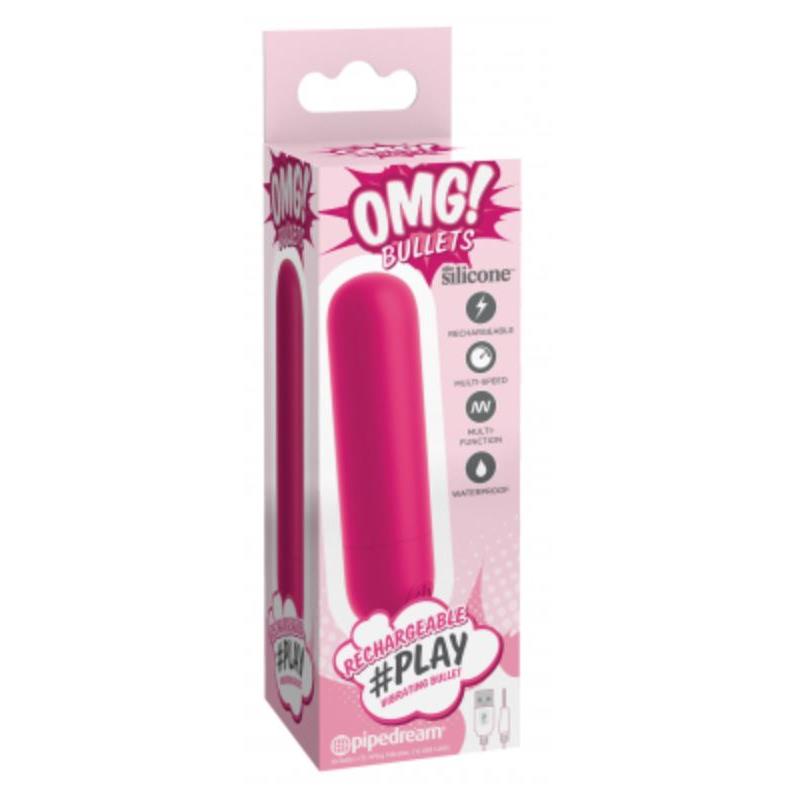 Vibrating Bullet Play Rechargeable USB 10 Functions Fuchsia - UABDSM
