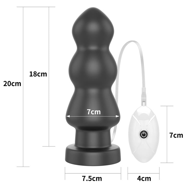 Vibrating Butt Plug King Sized 7.8 Black - UABDSM