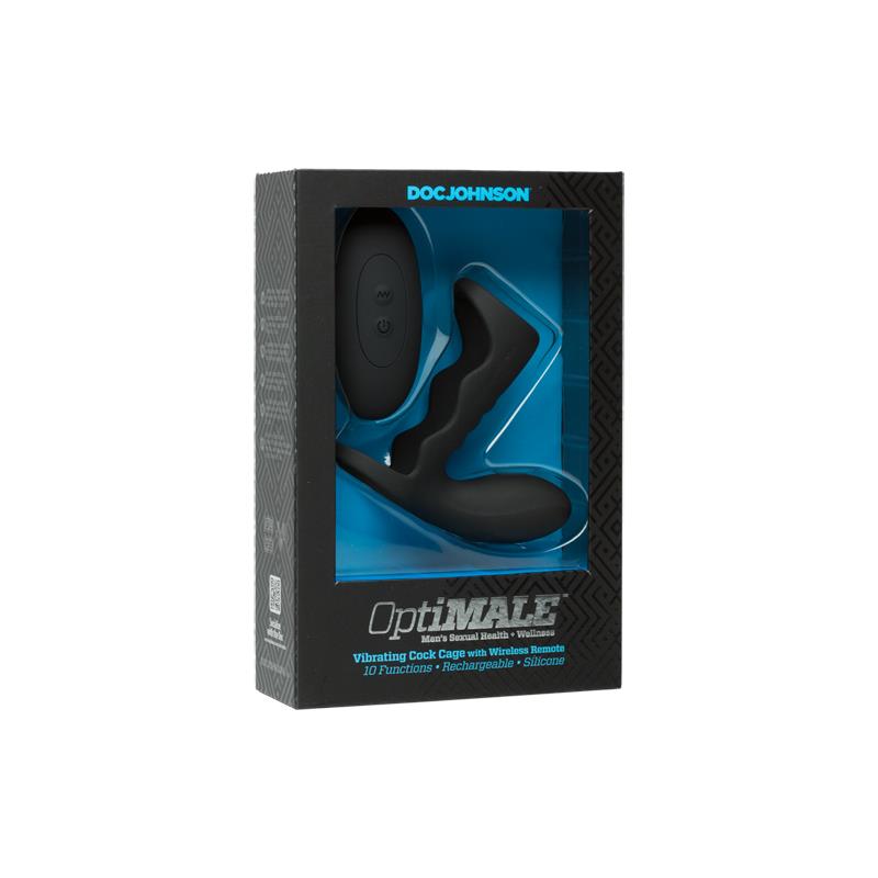 Vibrating Cock Cage with Wireless Remote Black - UABDSM