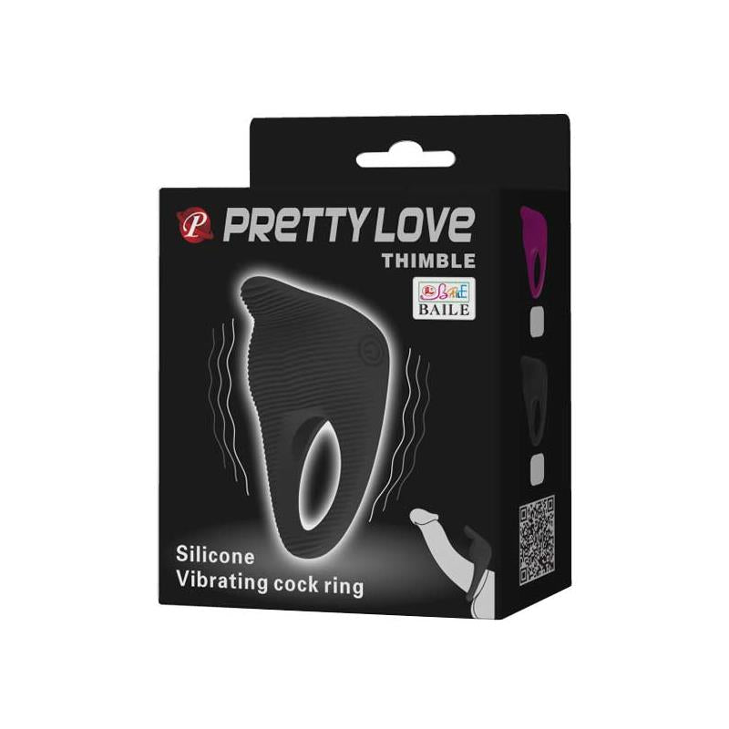 Vibrating Cock Ring Thimble Black - UABDSM