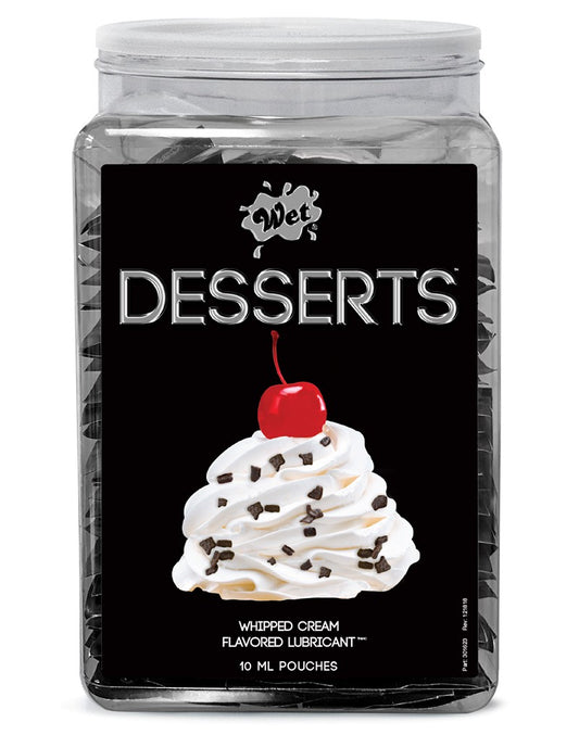 WET Desserts Whipped Cream 144 X 10ml. Pouch In Counter Bowl Display WET Desserts Whipped Cream 144 X 10ml. Pouch In Counter Bowl Display - UABDSM