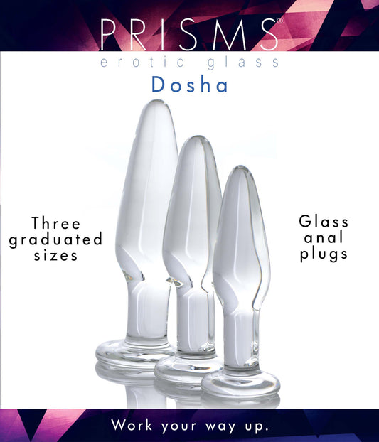 Dosha 3 Piece Glass Anal Plug Kit - UABDSM