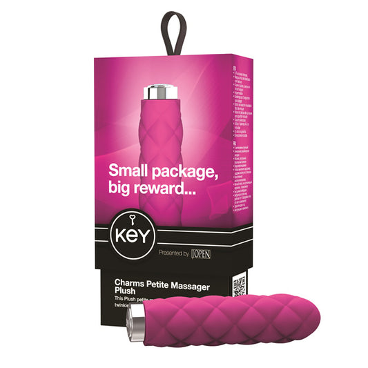 Key by Jopen Charms Petite Massager - Plush Raspberry Pink - UABDSM