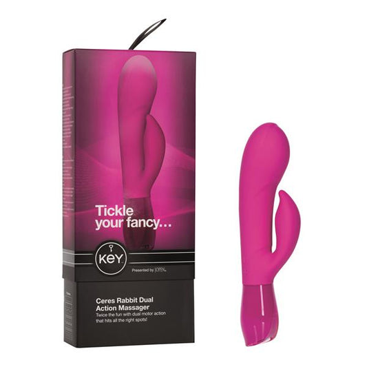 Key by Jopen Ceres Rabbit Dual Motor Massager - Raspberry Pink - UABDSM