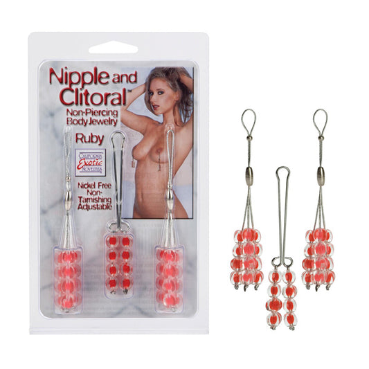 Nipple & Clitoral Non-Piercing Body Jewellery - Ruby - UABDSM