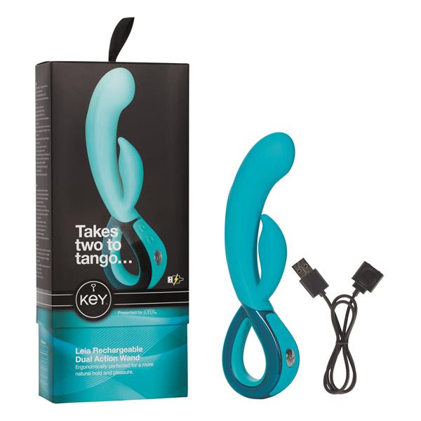 Key by Jopen Leia Designer Dual Motor Massager - Robin Egg Blue - UABDSM