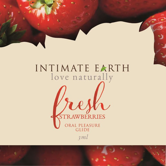 Intimate Earth Flavoured Lube - Fresh Strawberries 3ml Foil - UABDSM