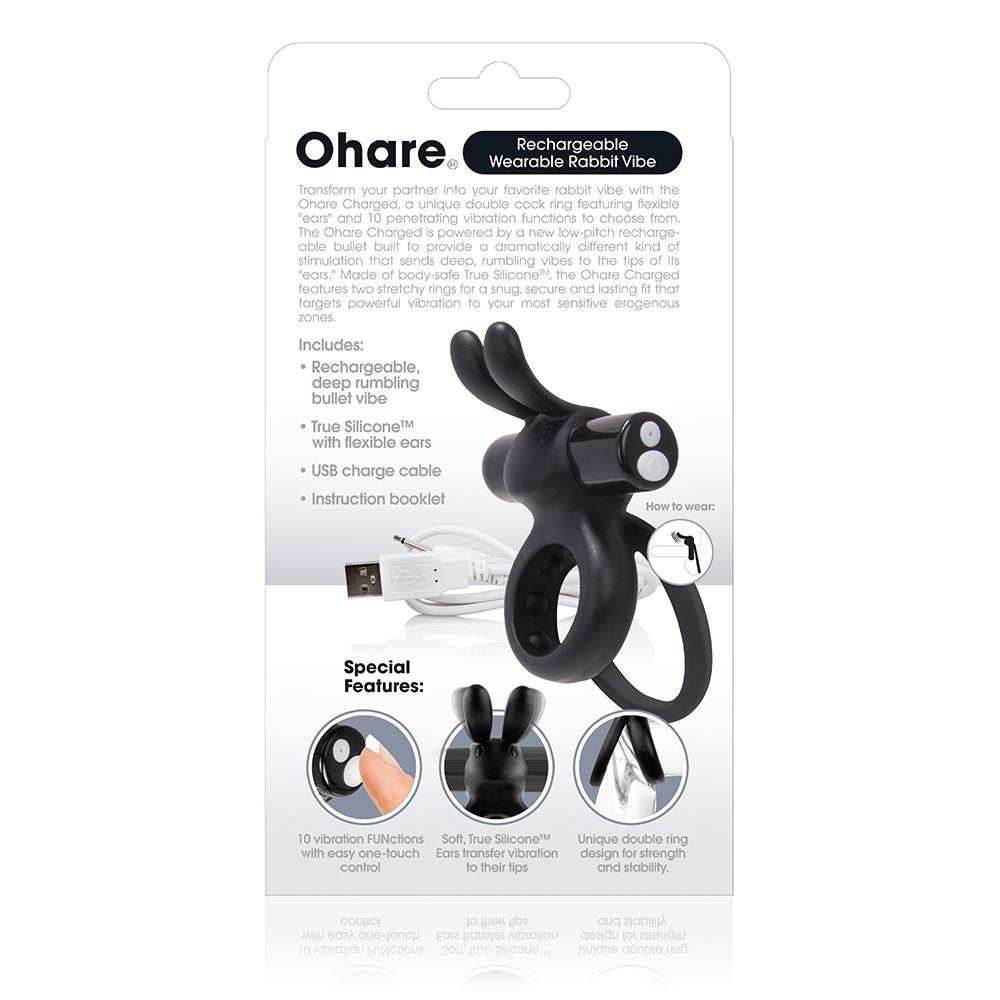 Screaming O Charged Ohare Vibrating Cock Ring - Black - UABDSM