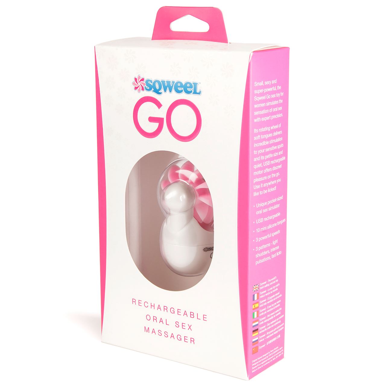 Sqweel Go USB Rechargeable Oral Sex Massager White - UABDSM