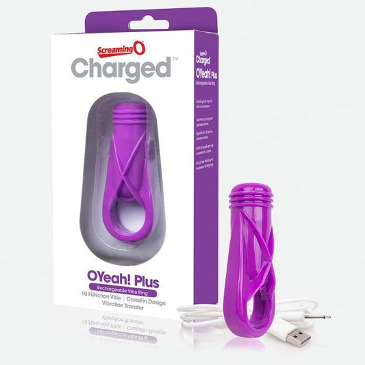Screaming O Charged OYeah! Plus Rechargeable Vibe Ring - Grey - UABDSM