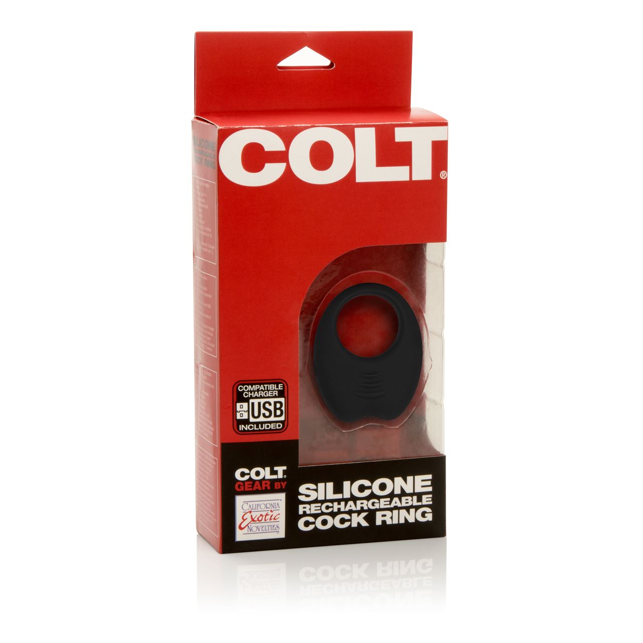 COLT Silicone Rechargeable Cock Ring - Black - UABDSM
