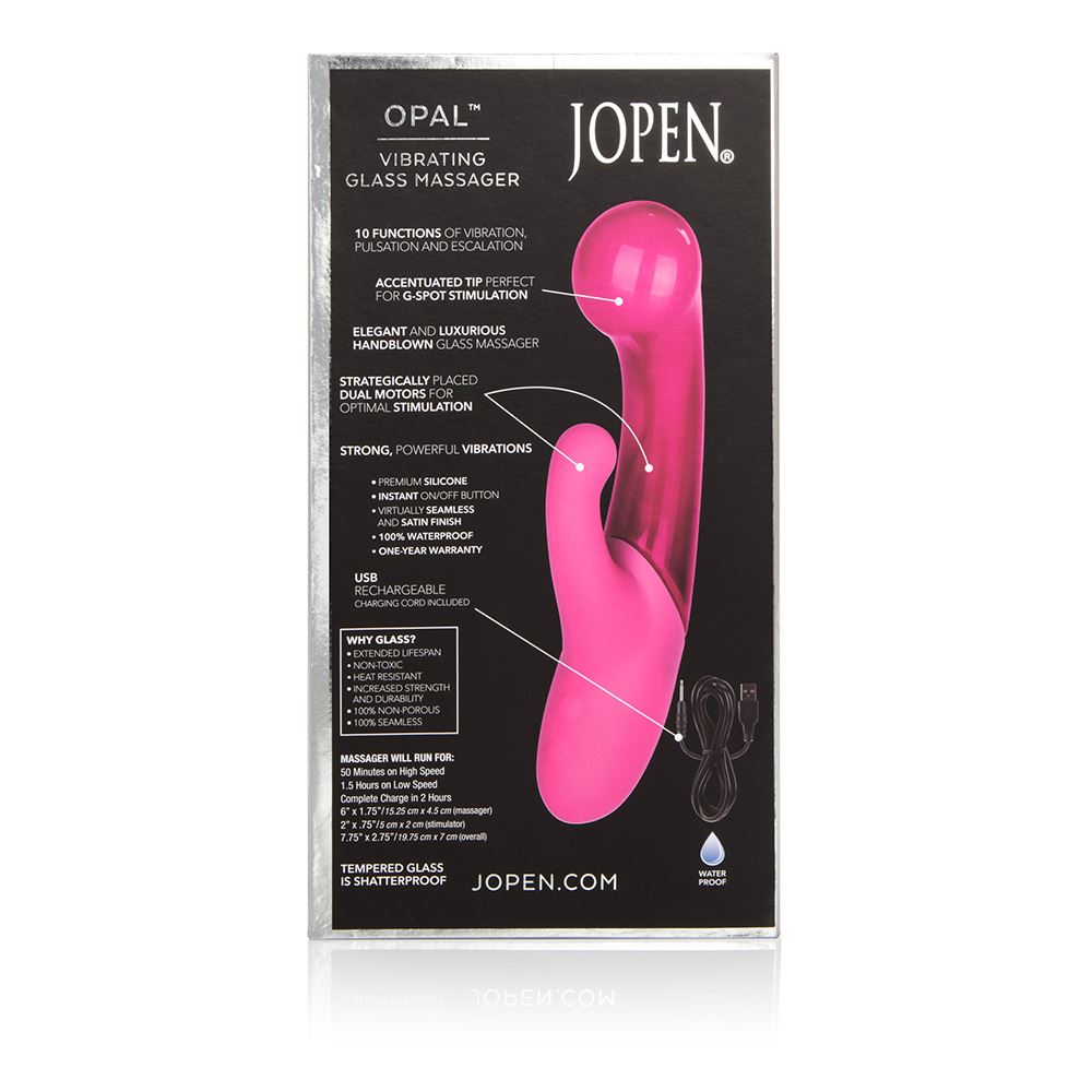 Opal by Jopen Vibrating Glass Massager - Pink - UABDSM