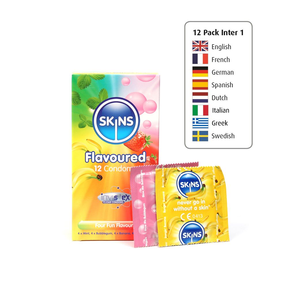 Skins Condoms Flavours 12 Pack International 1 - UABDSM