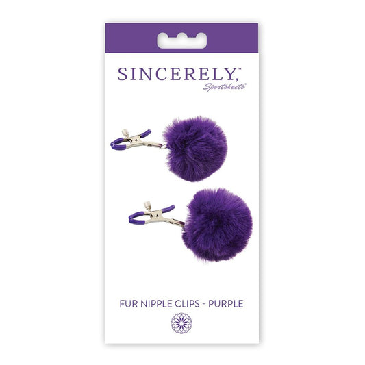 Sincerely Fur Nipple Clips - Purple - UABDSM
