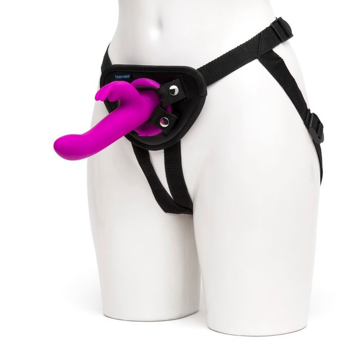 Happy Rabbit Vibrating Strap On Harness Set Purple - UABDSM