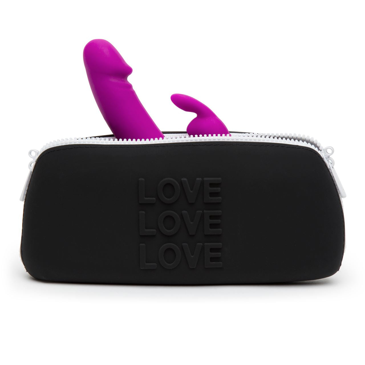 Happy Rabbit LOVE Storage Zip Bag Medium Black - UABDSM