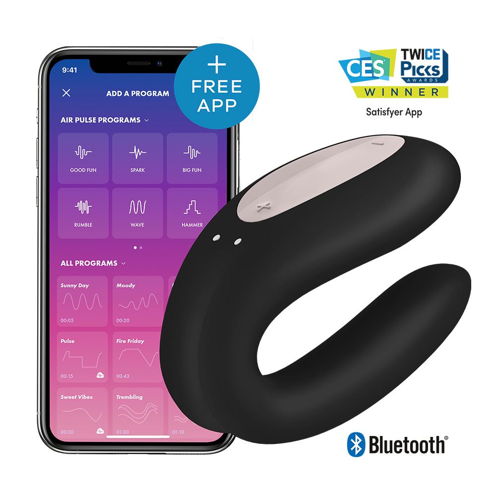 Satisfyer App Enabled Double Joy - Black - UABDSM