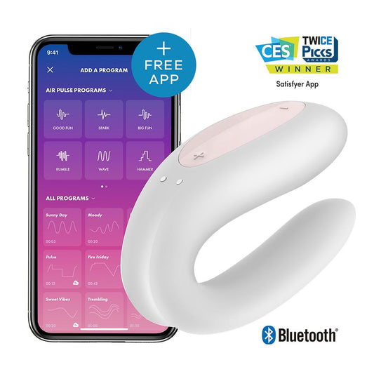 Satisfyer App Enabled Double Joy - White - UABDSM