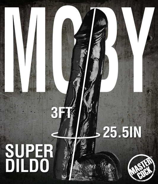 Moby Huge 3 Foot Tall Super Dildo - Black - UABDSM