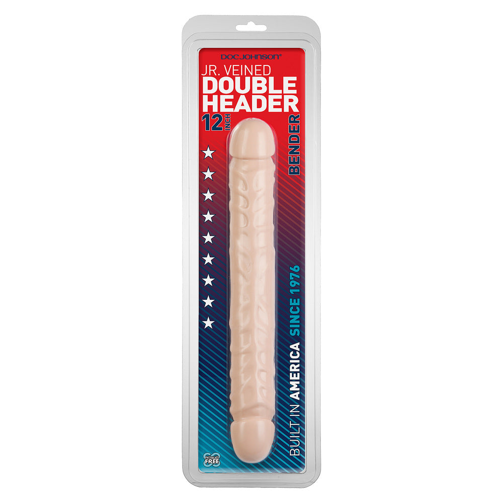 Jr Veined Double Header 12 Inch Bender Dong Flesh Pink - UABDSM