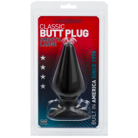 Classic Smooth Butt Plug Large Black - UABDSM