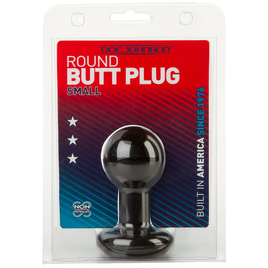 Round Butt Plug - Small - Black - UABDSM