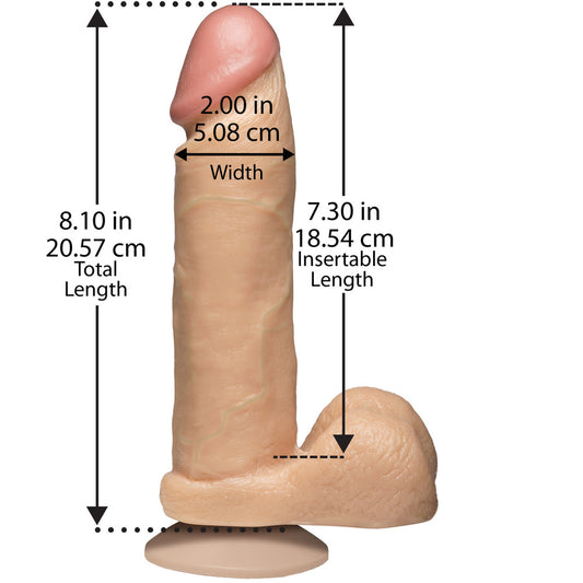 The Realistic Cock 8 Inch Dildo Flesh Pink - UABDSM