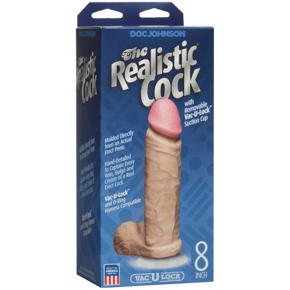 The Realistic Cock 8 Inch Dildo Flesh Pink - UABDSM