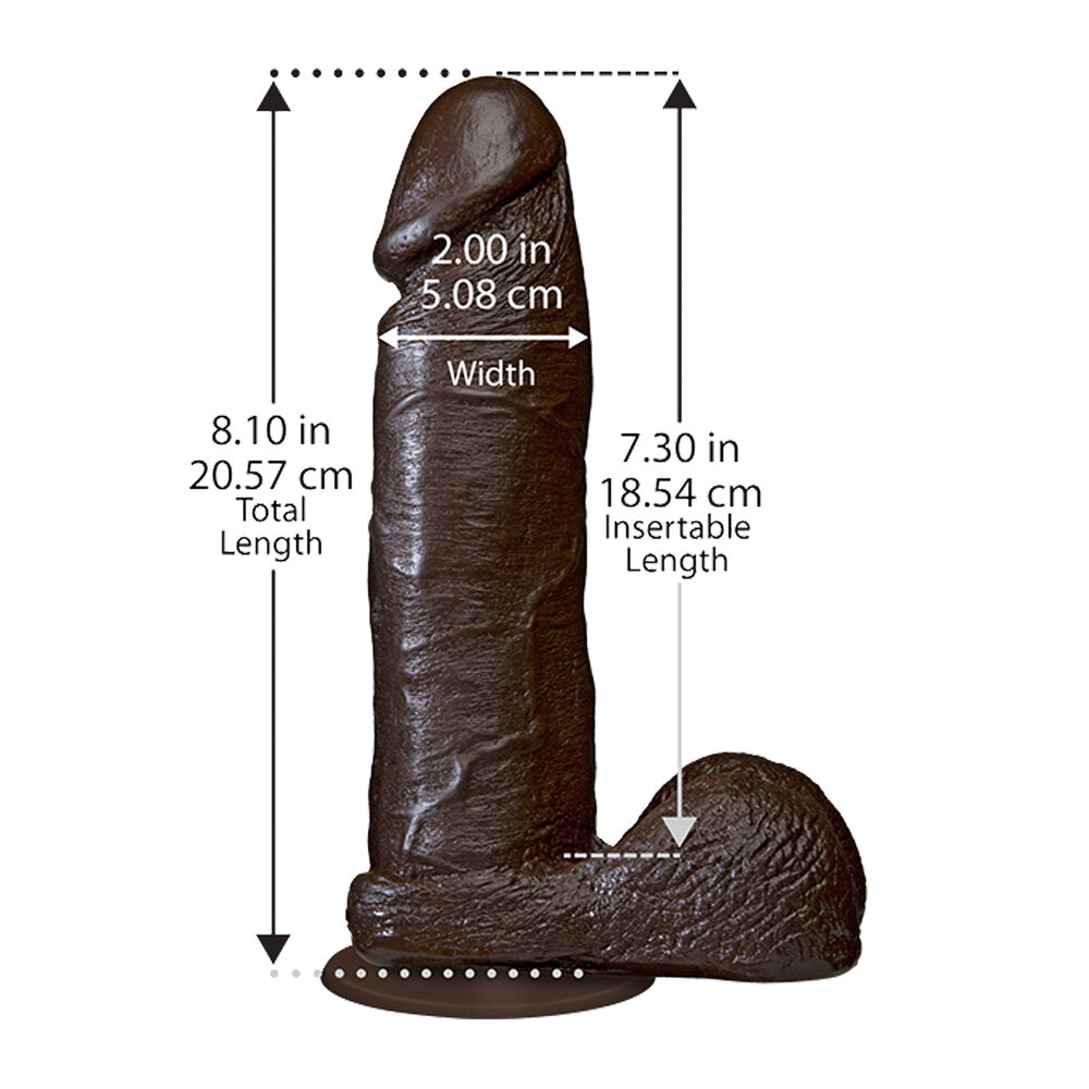 The Realistic Cock 8 Inch Dildo Black - UABDSM