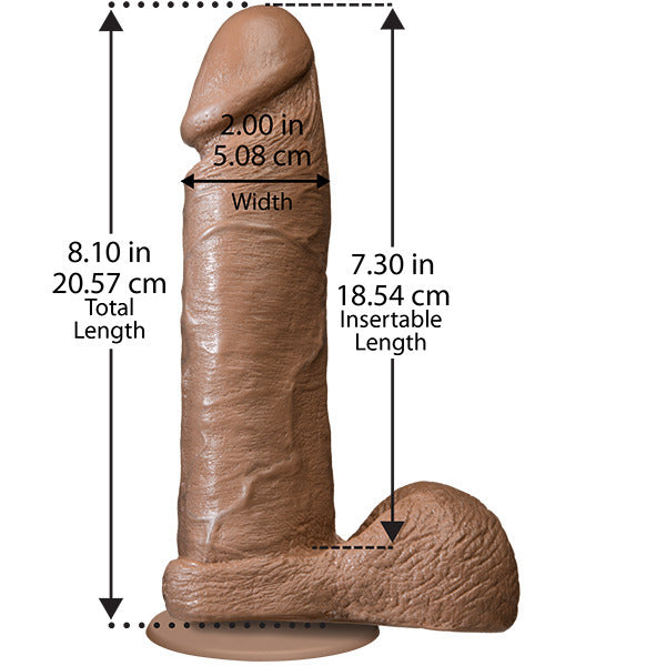 The Realistic Cock 8 Inch Dildo Flesh Brown - UABDSM
