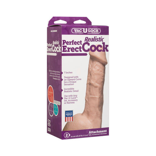 Vac-U-Lock 7 Inch Perfect Erect Cock Attachment Flesh Pink - UABDSM