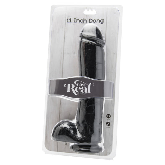 ToyJoy Get Real 11 Inch Dong With Balls Black - UABDSM
