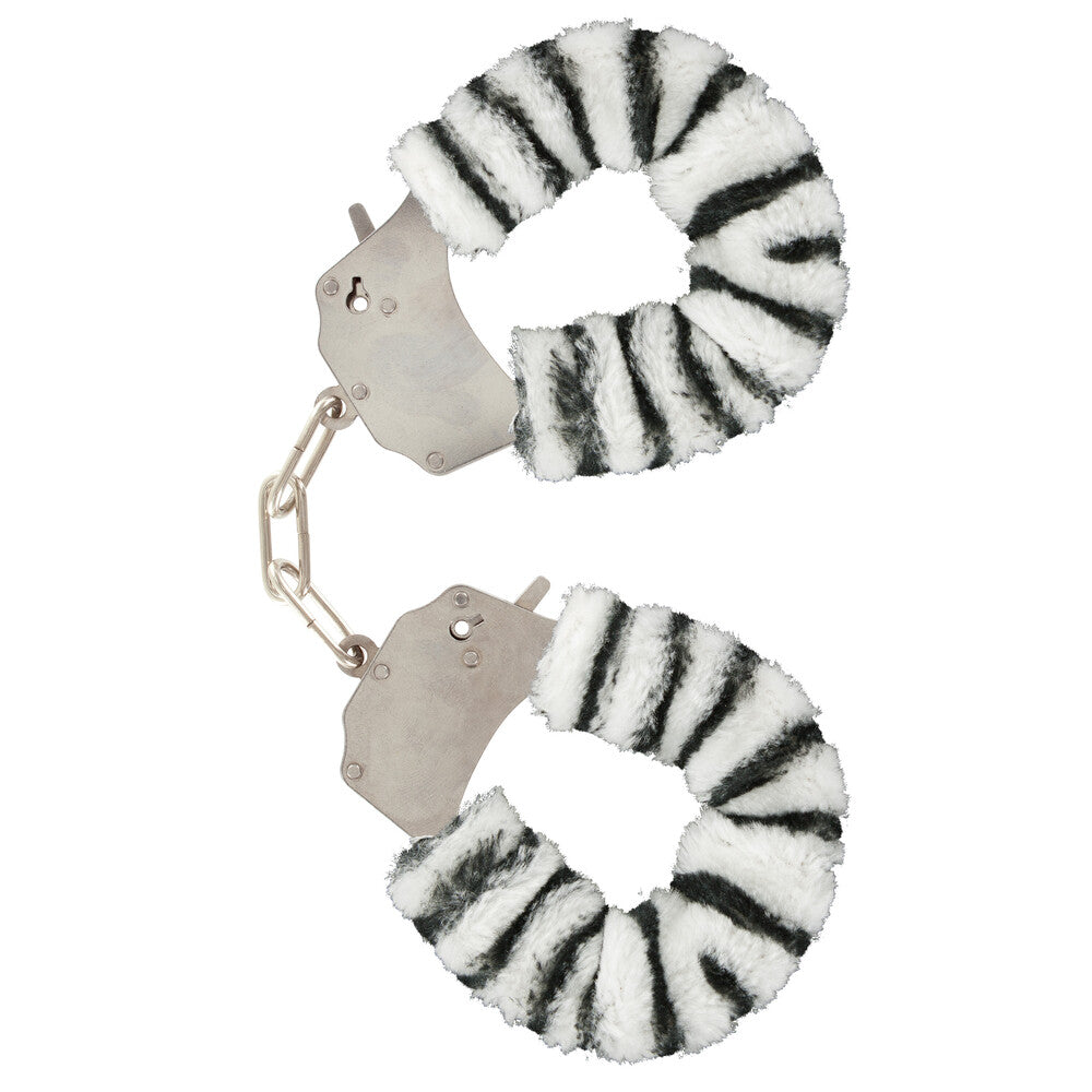 ToyJoy Furry Fun Wrist Cuffs Zebra - UABDSM