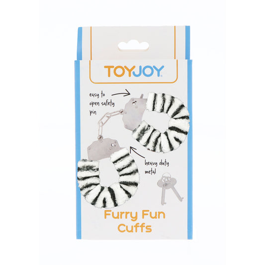 ToyJoy Furry Fun Wrist Cuffs Zebra - UABDSM