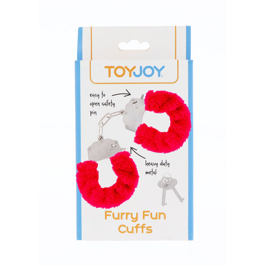 ToyJoy Furry Fun Wrist Cuffs Red - UABDSM