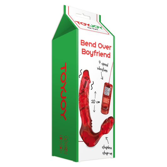 ToyJoy Bend Over Boyfriend Strapless Strap On Red - UABDSM