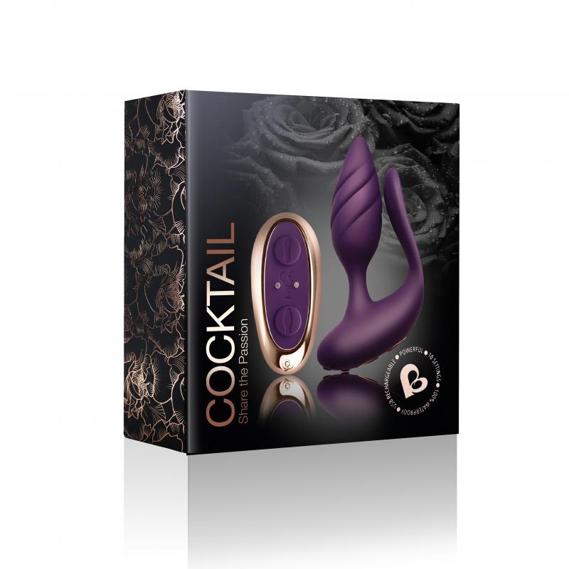 Rocks-Off - Cocktail Couples Vibrator - Burgundy - UABDSM