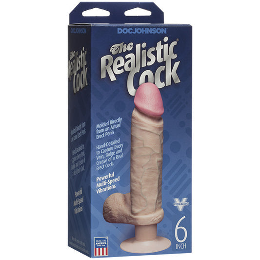 The Realistic Cock 6 Inch Vibrating Dildo Flesh Pink - UABDSM