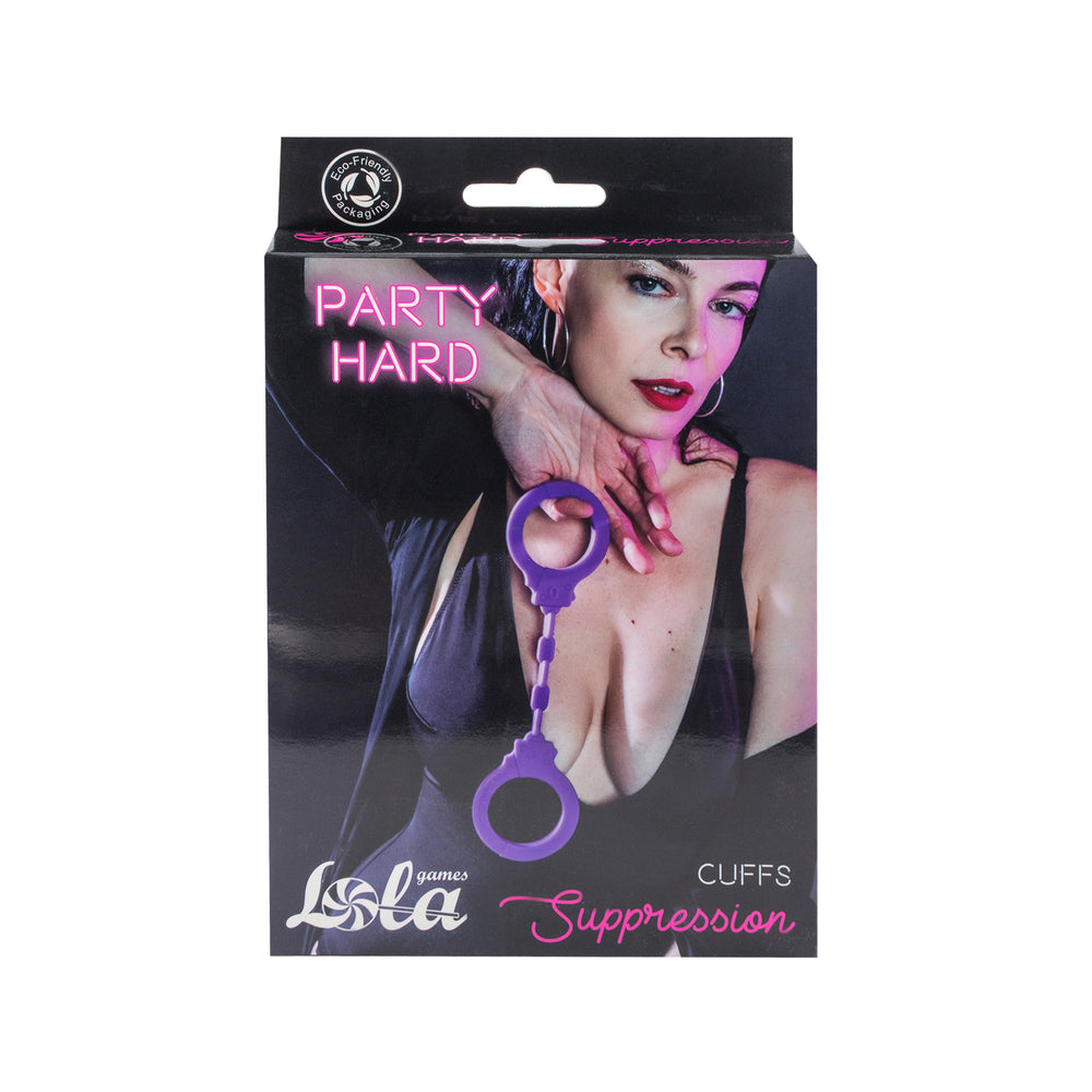 Lola Party Hard Suppression Silicone Handcuffs Purple - UABDSM