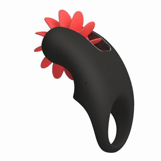 12 Kiss Penis Ring with Rotating Tongue Silicone USB - UABDSM
