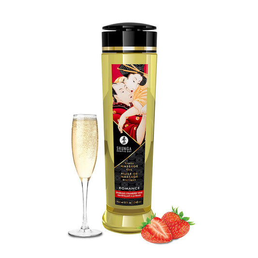 Shunga Massage Oil Romance Sparkling Strawberry Wine 240ml - UABDSM