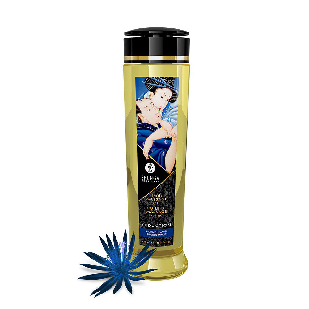 Shunga Massage Oil Seduction Midnight Flower 240ml - UABDSM