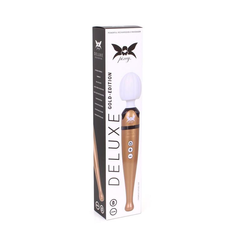 Pixey Deluxe Gold Edition Wand Vibrator - UABDSM