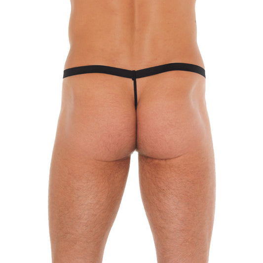 Mens Black G-String With Pink Pouch - UABDSM