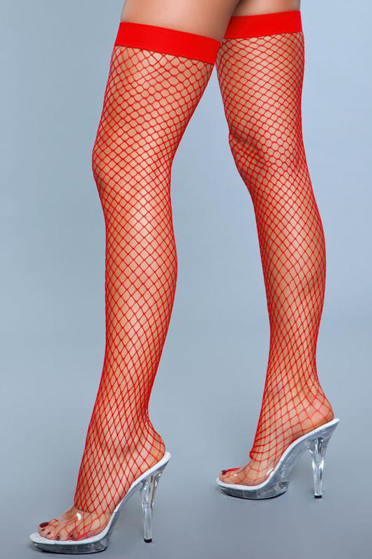 Catch Me If You Can Fishnet Stockings - Red - UABDSM